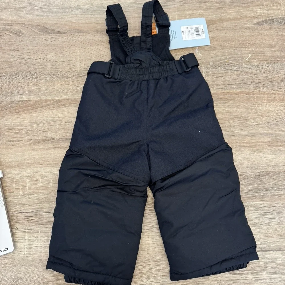 Cat & Jack Black Kids Snow Bibs Overall Pants - Size 12 Months‎